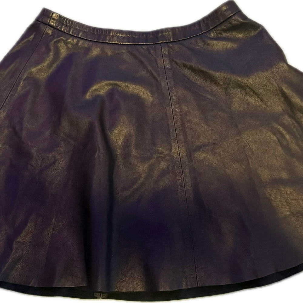 Madewell Rich Black Soft Leather Skater Skirt